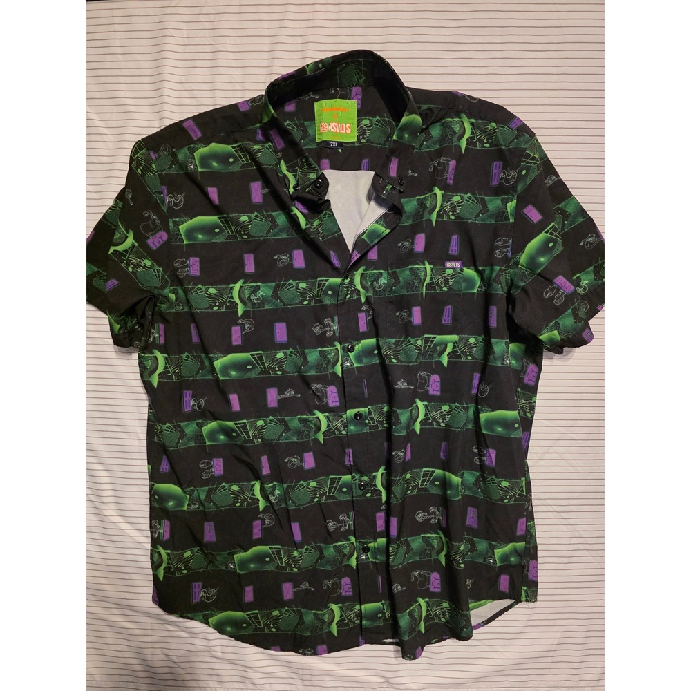 1226 RSVLTS Nickelodeon Danny Phantom Ghost Zone Kunuflex Shirt Mens 2XL Blk Grn